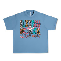 Pebble Blue sleep all day nurse all night Urban Heavy Tee - AdoDesignShop