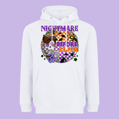 Nightmare Before The Coffee Halloween Heavyweight Hoodie Designed By Nancycooperartshop