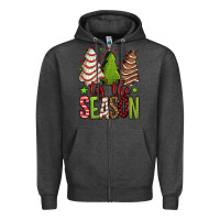 Charcoal Heather tis the season christmas cakes Zipper Hoodie - Jasminsmagicworld