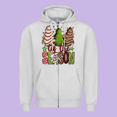 Tis The Season Christmas Cakes Zipper Hoodie Designed By Jasminsmagicworld