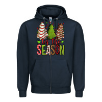 Navy tis the season christmas cakes Zipper Hoodie - Jasminsmagicworld