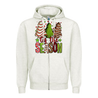 Oatmeal Heather tis the season christmas cakes Zipper Hoodie - Jasminsmagicworld