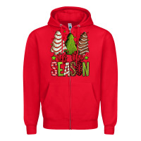 Red tis the season christmas cakes Zipper Hoodie - Jasminsmagicworld