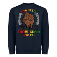 Navy every chain since 1865 juneteenth Heavyweight Sweatshirt - MaliasSmallBusiness