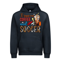 Navy I Run On Coffee And Soccer Frappe Urban Hoodie - FaDigitalArtStudio