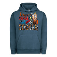 Pigment Midnight Navy I Run On Coffee And Soccer Frappe Urban Hoodie - FaDigitalArtStudio