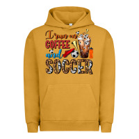 Pigment Peanut Butter I Run On Coffee And Soccer Frappe Urban Hoodie - FaDigitalArtStudio