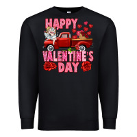 Black Happy Valentine's day red truck Premium Sweatshirt - HowdyJamesFarm