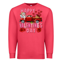 Cardinal Happy Valentine's day red truck Premium Sweatshirt - HowdyJamesFarm