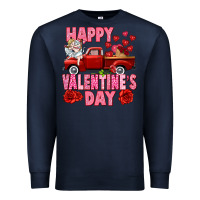 Navy Happy Valentine's day red truck Premium Sweatshirt - HowdyJamesFarm