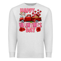 Oatmeal Heather Happy Valentine's day red truck Premium Sweatshirt - HowdyJamesFarm