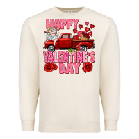 Sandshell Happy Valentine's day red truck Premium Sweatshirt - HowdyJamesFarm