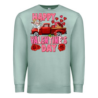 Seafoam Happy Valentine's day red truck Premium Sweatshirt - HowdyJamesFarm