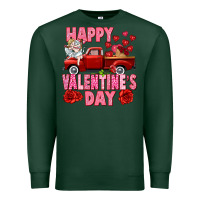Sports Green Happy Valentine's day red truck Premium Sweatshirt - HowdyJamesFarm