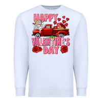 White Happy Valentine's day red truck Premium Sweatshirt - HowdyJamesFarm