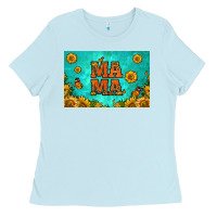 Baby Blue sunflowers mama skinny metal can holder Ladies Tee - HRA Design Shop