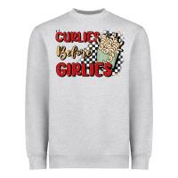Heather Grey curlies before girlies Heavyweight Sweatshirt - MaliasSmallBusiness