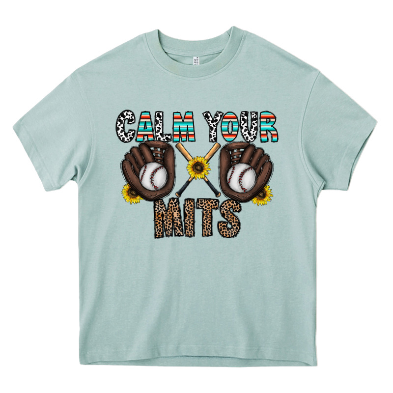 Calm Your Mits Baseball Heavy Core Tee by CowhideDigitalArt | Teevron
