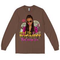 Chestnut mind the business that pays you afro woman Long Sleeve Tee - NancyCooperArtShop