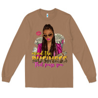 Toasted Coconut mind the business that pays you afro woman Long Sleeve Tee - NancyCooperArtShop