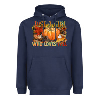 Navy Just a girl who loves Fall Heavyweight Hoodie - NancyCooperArtShop