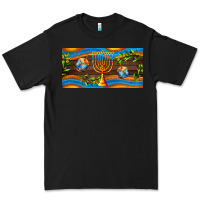 Black hanukkah with candlestick Premium Tee - AdoDesignShop