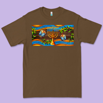 Hanukkah With Candlestick Premium Tee Designed By Adodesignshop