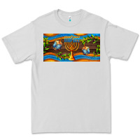 Dove Grey hanukkah with candlestick Premium Tee - AdoDesignShop