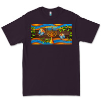 Plum hanukkah with candlestick Premium Tee - AdoDesignShop
