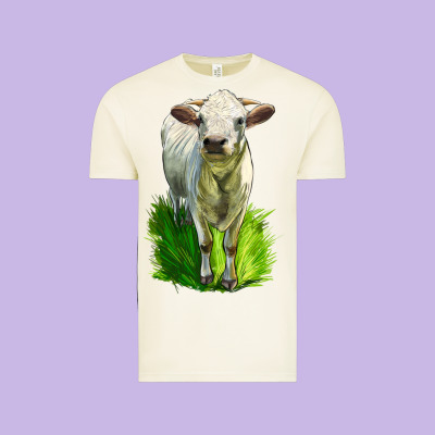 Charolais Heifer Vintage Tee Designed By Lillyallendesigns