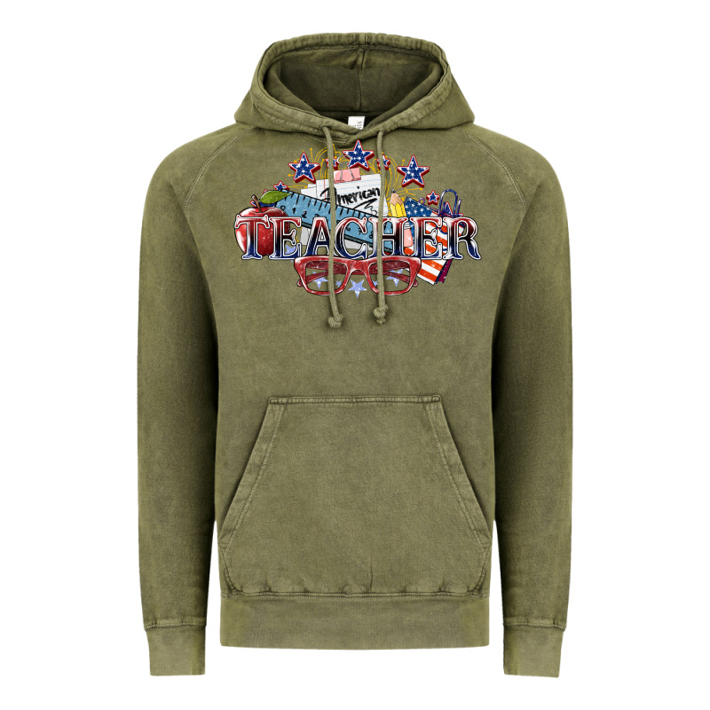 American Teacher Vintage Hoodie by NancyCooperArtShop | Teevron