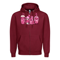 Burgundy breast cancer coffee Zipper Hoodie - Jasminsmagicworld