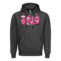 Charcoal Heather breast cancer coffee Zipper Hoodie - Jasminsmagicworld