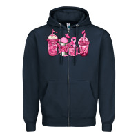 Navy breast cancer coffee Zipper Hoodie - Jasminsmagicworld