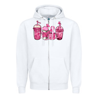 White breast cancer coffee Zipper Hoodie - Jasminsmagicworld