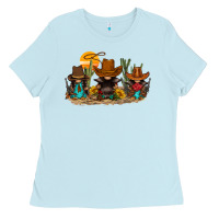 Baby Blue western gnomies Ladies Tee - FaDigitalArtStudio