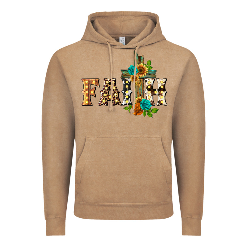 Faith With Cross Vintage Hoodie by BarkalooDesign | Teevron