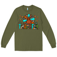 Army Green thankful turkey Long Sleeve Tee - JahusDesignShop