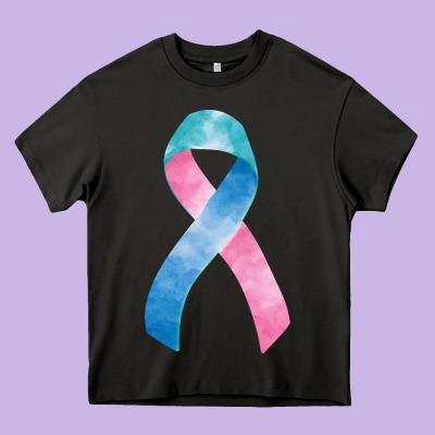 Thyroid Cancer Ribbon Fa Element Heavy Core Tee Designed By Fadigitalartstudio