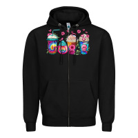 Black tie dye hippie coffee cups Zipper Hoodie - Jasminsmagicworld