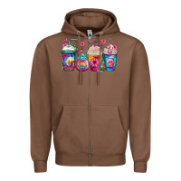 Chestnut tie dye hippie coffee cups Zipper Hoodie - Jasminsmagicworld