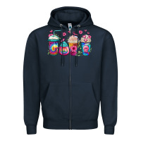 Navy tie dye hippie coffee cups Zipper Hoodie - Jasminsmagicworld