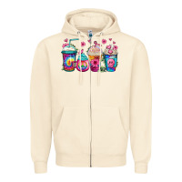 Sandshell tie dye hippie coffee cups Zipper Hoodie - Jasminsmagicworld