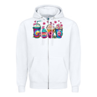 White tie dye hippie coffee cups Zipper Hoodie - Jasminsmagicworld
