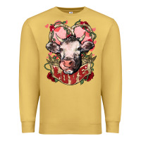 Antique Gold Cow Valentine's Day love Premium Sweatshirt - HowdyJamesFarm