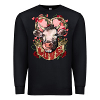 Black Cow Valentine's Day love Premium Sweatshirt - HowdyJamesFarm