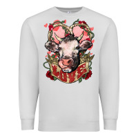 Dove Grey Cow Valentine's Day love Premium Sweatshirt - HowdyJamesFarm