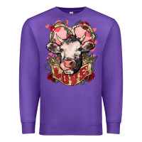 Purple Cow Valentine's Day love Premium Sweatshirt - HowdyJamesFarm
