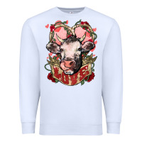 White Cow Valentine's Day love Premium Sweatshirt - HowdyJamesFarm