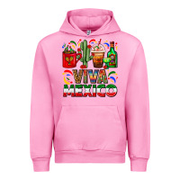 Fuchsia Pink Viva Mexico Coffee Cups With Cactus And Tequila Urban Hoodie - FaDigitalArtStudio
